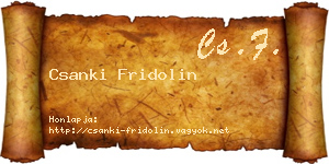 Csanki Fridolin névjegykártya